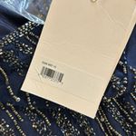 Mac Duggal  LONG SLEEVE BEADED COLUMN GOWN in midnight blue embellished size 10 Photo 15