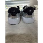 Michael Kors Silver Womens Sneakers W/ Monogram Heel & Logo Accents Size 8.5 Photo 2
