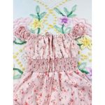 SheIn  Floral Tiered Midi Dress Off Shoulder Smocked Waist Short Sleeve Pink M Photo 6