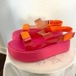 Melissa Brave Papete Fuchsia Pink Orange Platform Sandal NEW Size US 9 Photo 2
