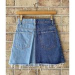 Revice Denim NWT Revice Coast To Coast 2 Tone Mini Denim Jean Skirt 26 Distressed Photo 5