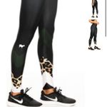 Gold Sheep  Size Small Black Long Legging Leopard Retro Sport Athletic Workout Photo 1