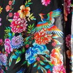 Johnny Was  Black Multicolor Floral Silk Blend Wrap Midi Coverup Skirt XXL Summer Photo 8