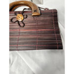 Vintage Brown Bamboo‎ Unbranded Satchel Handbag Photo 9