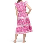 Sail To Sable NWT Sunburst Pink Midi Dress / Ric Rac Trim Size XL Cottagecore Photo 1