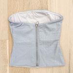Naked Wardrobe NWOT  Strapless Vegan Leather Top Lavender‎ Size XS Photo 4