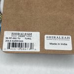 Shiraleah  CHICAGO Zola Turquoise Blue Earrings Boho Gypsy Pom Hoops NWT Photo 6