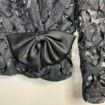 Vintage Patra Black Lace Ribbon Soutache Mesh Fitted Jacket Puff Shoulders Bow 6 Photo 2