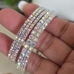 Boutique Silver with AB Iridescent Rhinestones Bracelets Photo 2