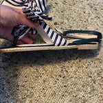 Jack Rogers Navy and Red Sandals with Striped Bow Photo 3