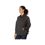 prAna NWT New Womens M Cozy Up Poncho Charcoal Heather Dark Gray Pocket Photo 3