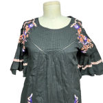 Free People  Pavlo Embroidered Smock Dress Black Purple Floral‎ Size XS Photo 5