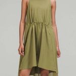 Lululemon Mesh Overlay High-Neck Dress in Bronze Green Photo 0