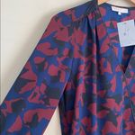 Newlily Elegant Blue and burgundy Patterned Dress size large Photo 2