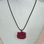 Hello Kitty 🎀 Pink Glitter resin  Pendant Necklace Photo 2