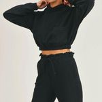 Mono B Ribbed Hooded Sweatshirt Cropped NWT Photo 1