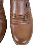 Rockport Cobb Hill Collection Adele Brown Leather Slip On Heeled Booties Size 7 Photo 2