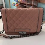JustFab Quilted Chain Strap Crossbody Bag Blush Pink Faux Leather Purse Photo 0