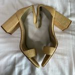 J. McLaughlin "Esme" Tan Raffia Block Heel Sandals Size 11 Classic Wedding Guest Photo 6