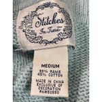 VTG Stitches In Time Women’s M Blue Floral Embroidered Zip Up Cardigan Sweater Size M Photo 4