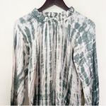 Starkx Kylie Top Green Tie Dye Silky Blouse Ruffle Long Sleeves Size XS Photo 3