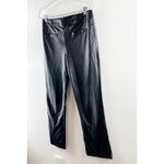 Maeve Anthropologie High Rise Straight Leg Faux Leather Pants Black 10 Tall Photo 8