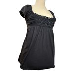 Sugar Tart Square Neck Crochet Sequin Sexy Bridgerton Black Top Size Small Photo 3