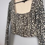 Lulus Fierce Attraction Size XL Beige Cheetah Print Long Sleeve Crop Top Mesh Photo 1
