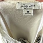 Lucky Lotus Embroidered‎ Cotton Top White Size M Photo 4