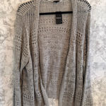 Torrid 3 Heather Grey Cardigan Drop Shoulder Open Stitch Cropped 3x 22 24 NWT Photo 0