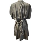 Quince Vintage Wash Tencel Button Front Dress in olive green, size Medium Green Photo 1