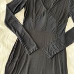 SheIn Black Scoop Neck Sheer Mesh Insert Bodycon Dress Photo 2