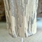 Ann Taylor NWT Tank Top Sequin Cream Silver Knit Back M Party Cocktail Elegant Photo 4