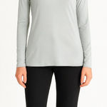 Universal Standard  Light Gray Jersey Turtleneck‎ In Mineral Grey Photo 0