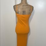 ZARA Vibrant Orange  Maxi Dress with Slim Fit Photo 3
