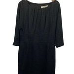 Trina Turk Women’s Charcoal Gray Heather Pleated Front 3/4 Sleeve Dress Size 12 Photo 0