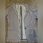 Chloe Stora Cotton Striped Women's Blazer, Size 38 Blue Photo 7