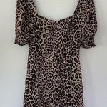 Nsr NWT Animal Leopard Print Puff Sleeve Dress Size S Photo 2