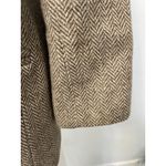 Vintage Women’s Chevron Tweed 100 Percent Wool Beige Blazer One Button Closure Brown Size M Photo 3