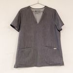 FIGS  Casma Three-Pocket Scrub Top in Graphite Gray Medium Photo 1