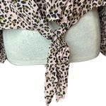 Free People Movement Free People Nwt Pink Leopard Tie-Front Blouse Top Shirt FP Movement Photo 2