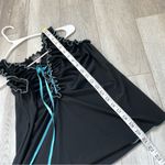 Vintage Anna Contrast Ruffle Sleeveless Tank Top Black (size 1xl) y2k 90s whimsy Photo 4