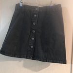 Forever 21 girls size medium black denim button up mini skirt Photo 6