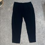 Eileen Fisher System Silk Georgette Crepe Slouchy Tapered Ankle Pant Black M Photo 5