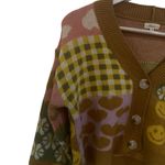 Debut  XS button down cardigan sweater patchwork design Photo 5