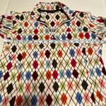 Lands' End Womens Multicolor Argyle Fleece Quarter Zip Pullover Size Small Photo 6