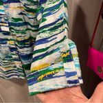 Breckenridge Cute watercolor stripe textured lightweight button front blouse 3/4 sleeve Photo 9