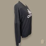 Adidas Sideline Crewneck Sweatshirt Small Black Mesh Logo 3-Stripe Cuff CV3214 Photo 3