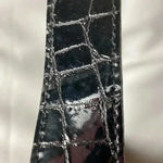 Brighton COPYBRIGHTON PURSE BLACK & TAN WOVEN STRAW ADJUST ALLIGATOR LOOK STRAP SILVER Photo 8