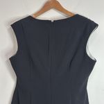 Calvin Klein  Black Cap Sleeve Novelty Neckline Sheath Side-Ruched Dress size 14 Photo 3